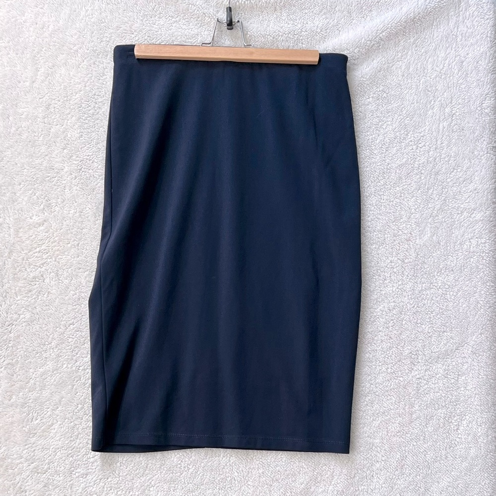 Navy Ponte Pencil Skirt by Piccadilly Fashion- size M